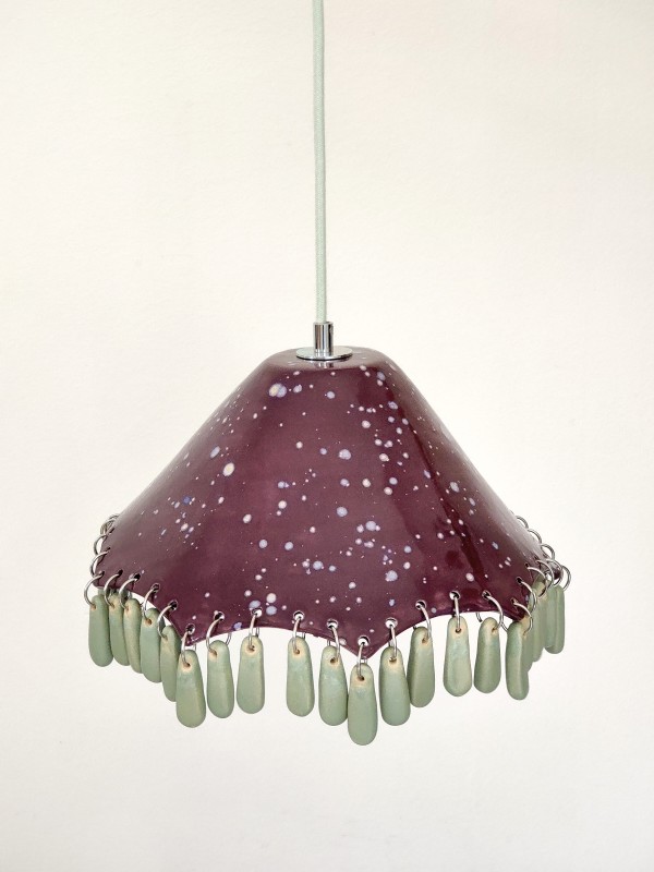 Suspension parapluie Violette et Vert d'eau